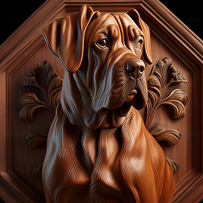 3D model Great Dane of Bordeaux dog (STL)